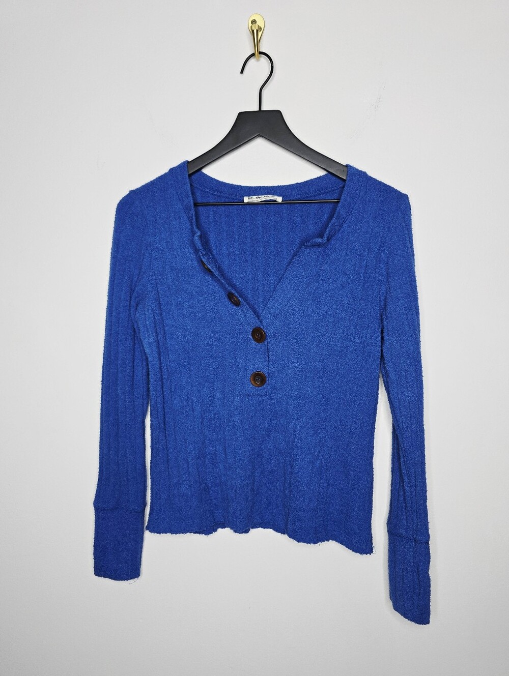 We The Free Oliver Long Sleeve Ribbed Henley Size Medium